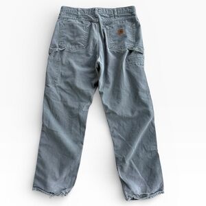 Vintage Distressed Faded Carhartt B160 Dark Moss Carpenter Pants 34x32